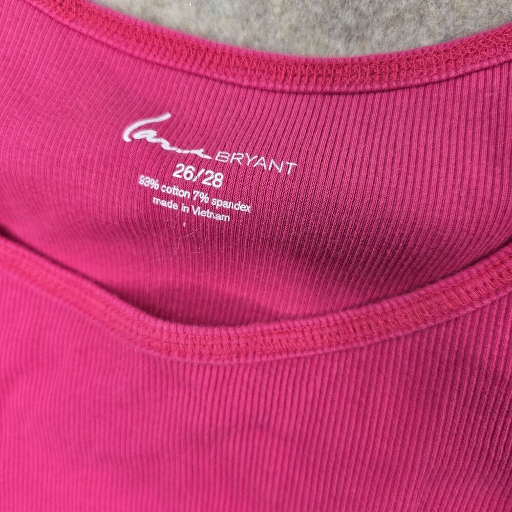 Lane Bryant Womens Plus Tank Top Pink 26/28 Cotton Blend Stretch Sleeveless - Picture 4 of 6